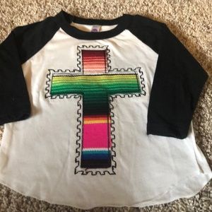 Three quarter length shirt with cross